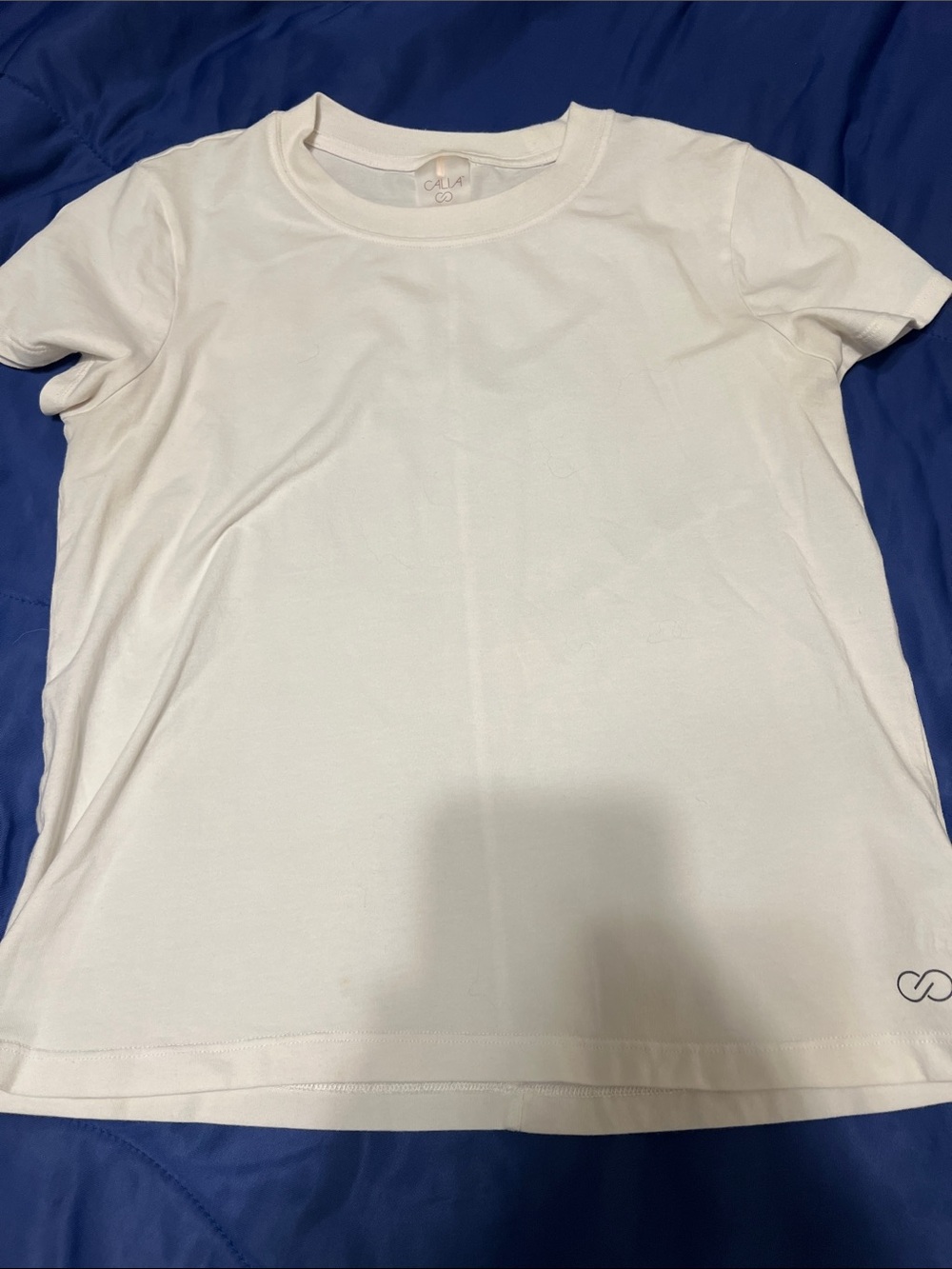 Kids White Short Sleeve Tee with Subtle Logo